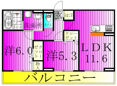 ソレイユ 302号室 間取り