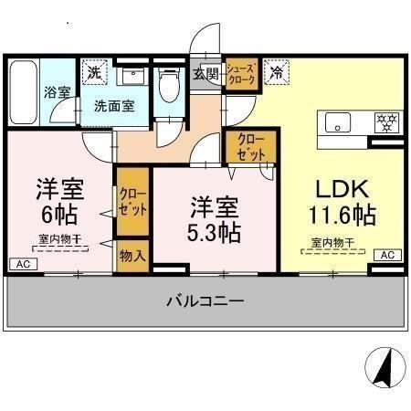 ソレイユ 302号室 間取り