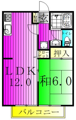 フロイディーハイツ 202号室 間取り