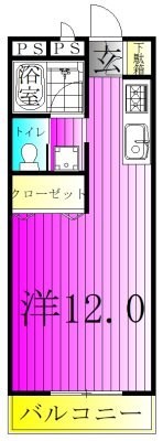 C`est la vie 106号室 間取り