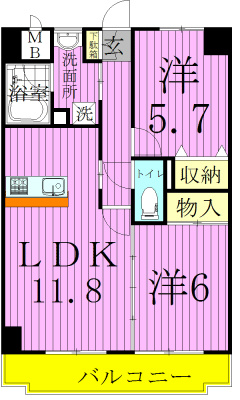 エクセラン東松戸 203号室 間取り