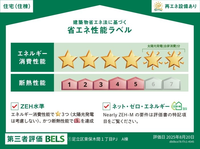 セレスティア東保木間Ⅱ  省エネ性能ラベル