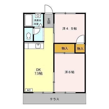花嶋ハイツA 101号室 間取り
