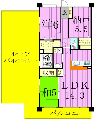 レジディア東松戸 401号室 間取り