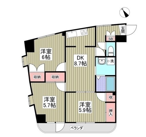 East Wing 間取り図