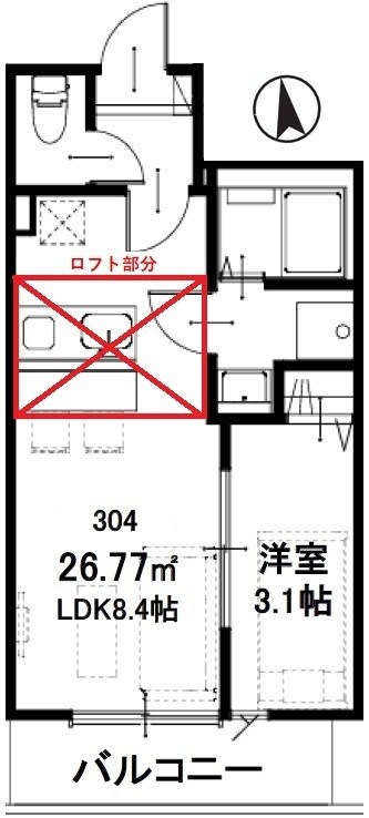 アヴニール 304号室 間取り