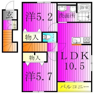 リーブルファイン上花輪 202号室 間取り