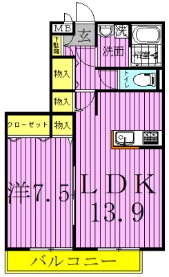 コリーヌ・ドゥ 301号室 間取り