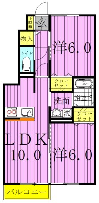 リボーン・カーサ 102号室 間取り