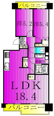 サンパセオ新柏Ｄ号館 604号室 間取り