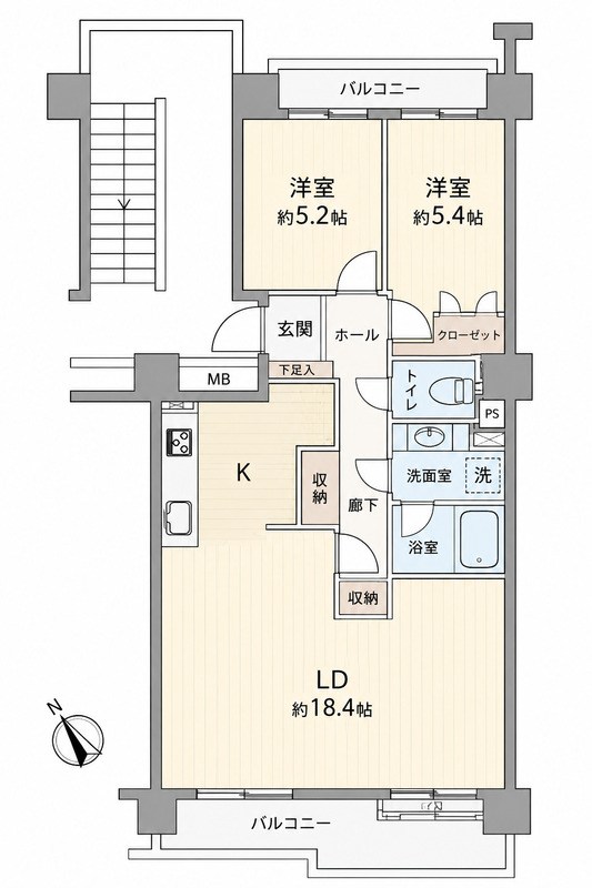 サンパセオ新柏Ｄ号館 604号室 間取り