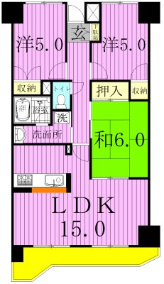 INSURANCE　BLDG.ⅩⅢ 間取り