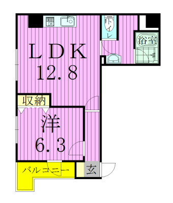 シェモア松戸 401号室 間取り