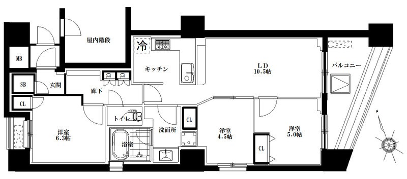 プレミスト松戸 403号室 間取り