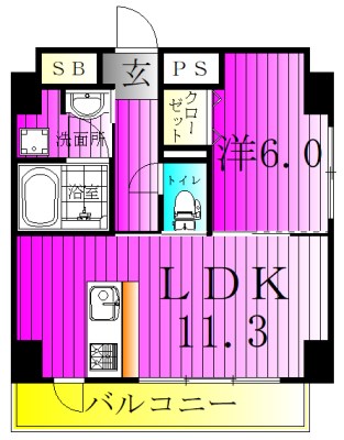 Diamond Crest Kashiwa～ダイヤモンドクレスト柏～ 701号室 間取り