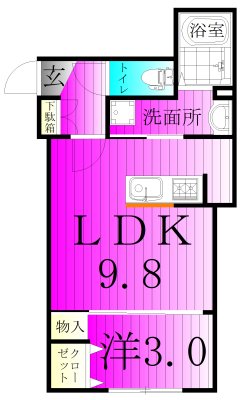 KLEIS我孫子 102号室 間取り