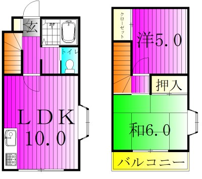 シティハイツ山崎C  005号室 間取り
