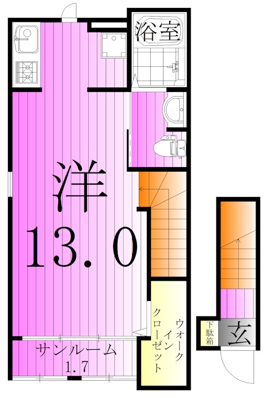 パークハイム敷島A 間取り図