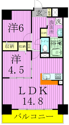 コンフォリア北小金 602号室 間取り