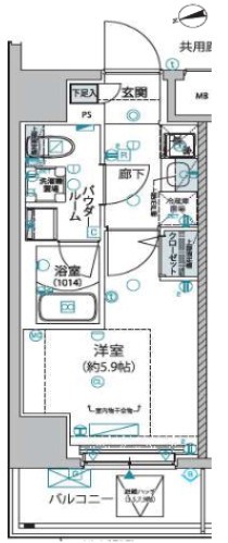 ヴァローレ松戸フィーロ 1003号室 間取り