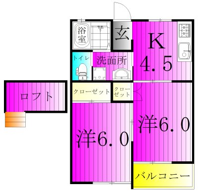 フローレンス増尾 203号室 間取り