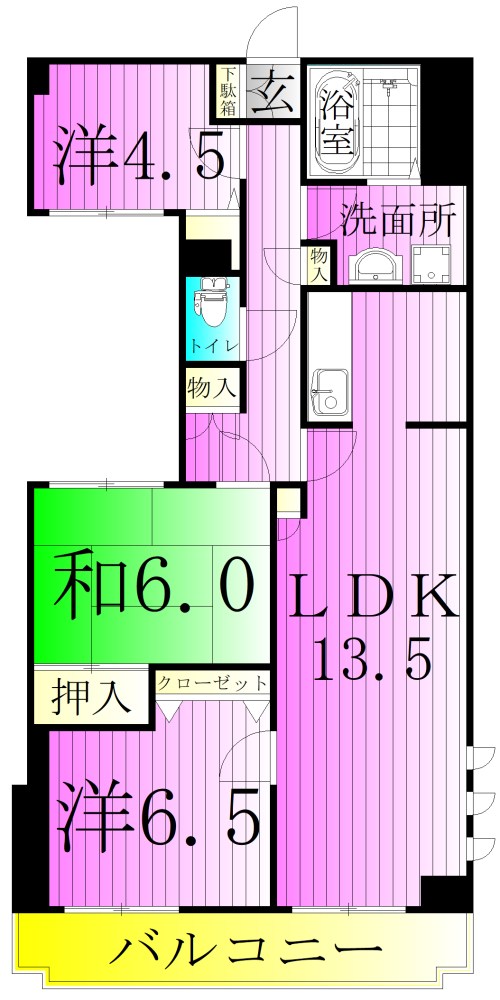 プレジール西新井  間取り図