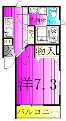 ＡＫⅨ 1Ｂ号室 間取り