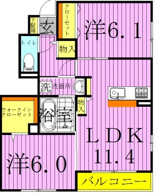 シエルボヌール 105号室 間取り
