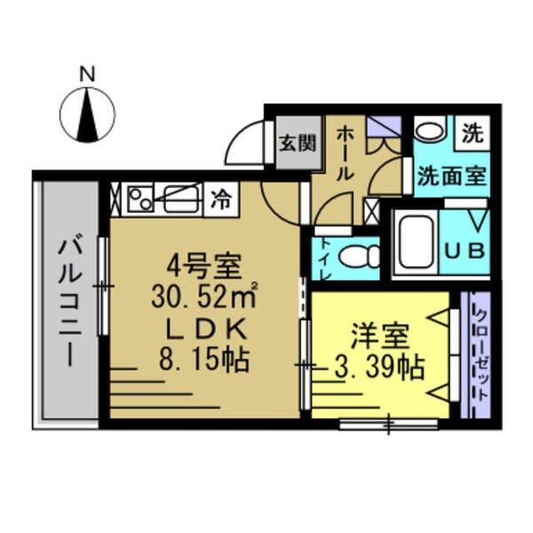 YK南流山 204号室 間取り