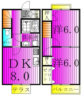 東新ハイツ 105号室 間取り
