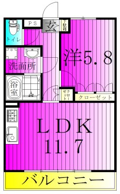 ラディッシュⅥ 203号室 間取り