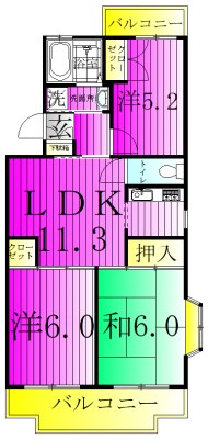 ジュネ向山一番館 間取り
