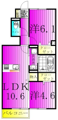 アレグリア 105号室 間取り