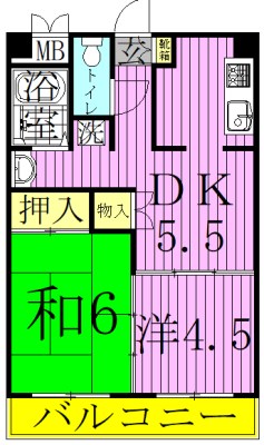 プラザホワイトＢ 間取り図