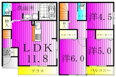 ロズレ 101号室 間取り
