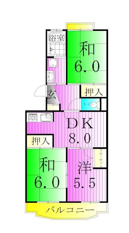 エクセルエステート吉田Ⅱ 間取り図
