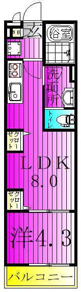 リブリ・南柏Ⅱ 206号室 間取り