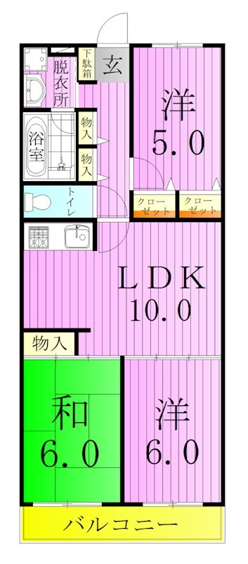 マーシャンハイツ梅島 間取り図