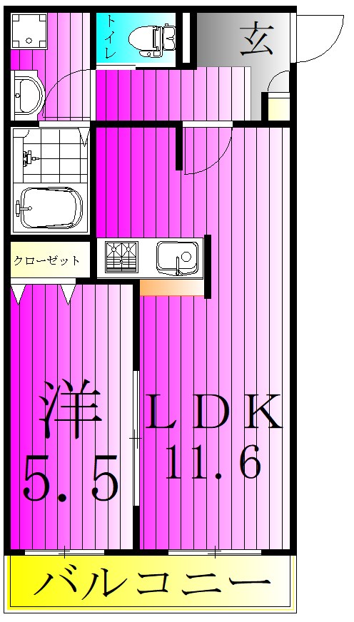 シエーナ北小金Ⅲ  105号室 間取り