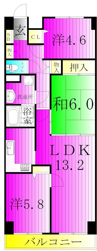 ＴＱレジデンス柏 603号室 間取り