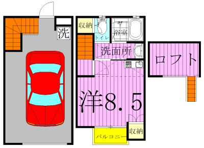SKガレジオ西白井Ⅱ  C号室 間取り