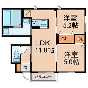 リベルテ 102号室 間取り