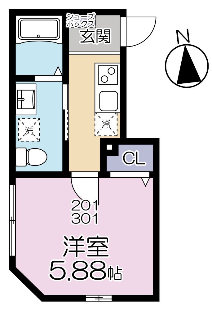 グランシャレー千住旭町 間取り図