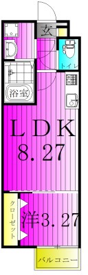 KH南流山  103号室 間取り