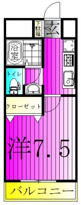 ピアリープレイス 203号室 間取り