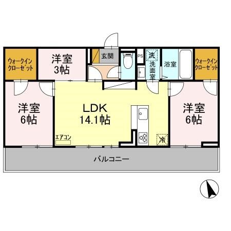 アベニューＢ 302号室 間取り