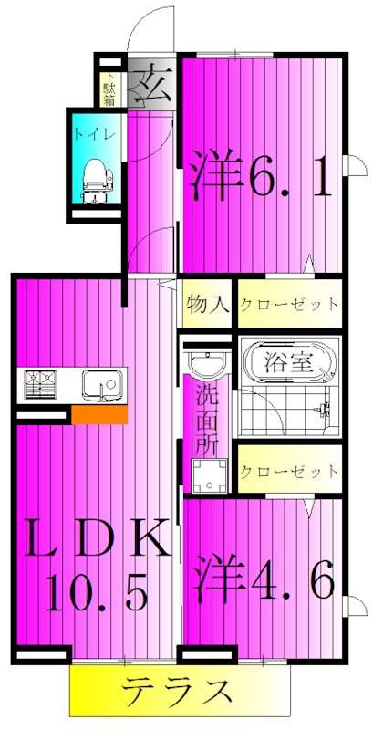リッシュセゾン　O 101号室 間取り