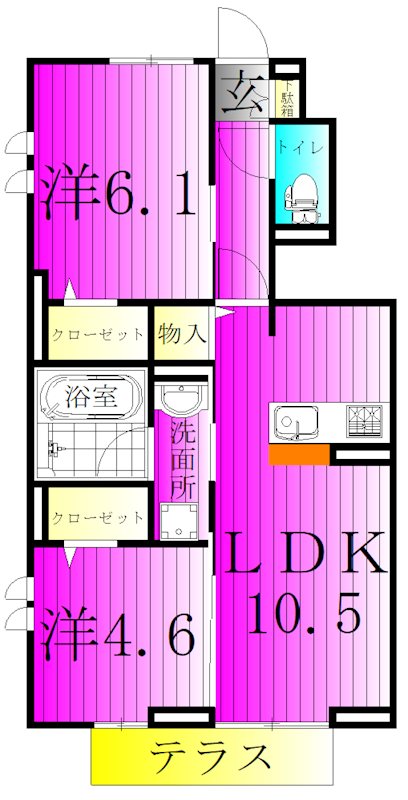 リッシュセゾン　O 103号室 間取り