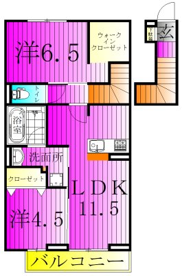 リッシュセゾン　O 202号室 間取り