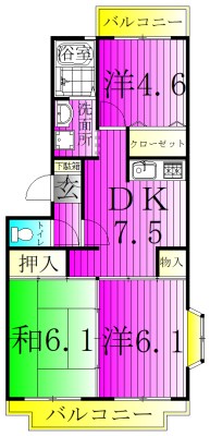 レグルス松戸B棟 間取り